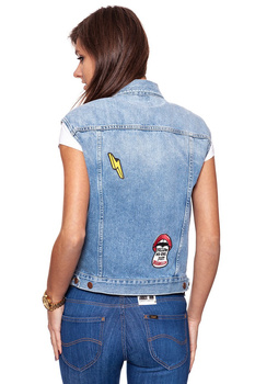 DAMSKI BEZRĘKAWNIK JEANSOWY WRANGLER RETRO VEST WOODSTOK W414GF129 112128779
