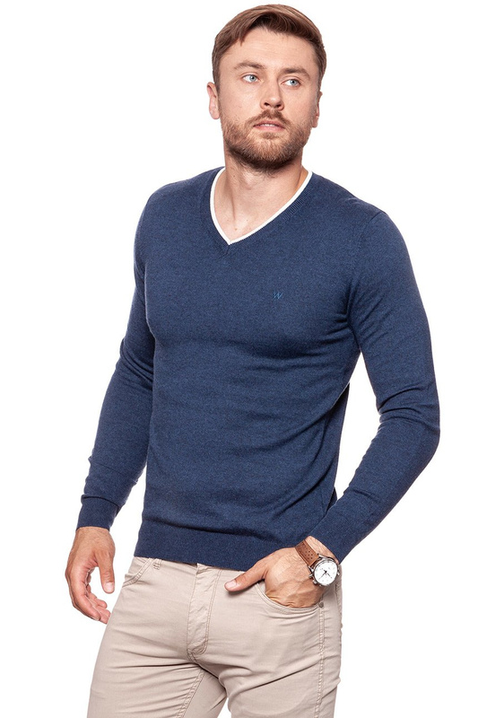 WRANGLER V NECK KNIT NAVY W86222P35 112132321