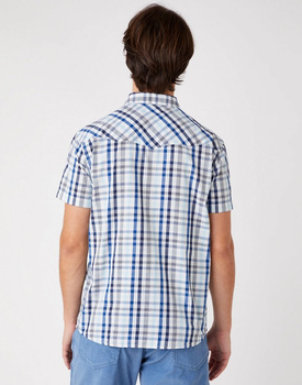 MĘSKA KOSZULA W KRATE WRANGLER SS WESTERN SHIRT CERULEAN BLUE W5J04MXVT 112130145