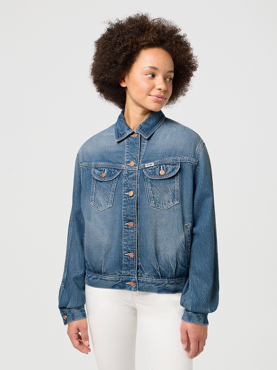 WRANGLER DAMSKA KURTKA JEANSOWA WRANGLER JUMBO TRUCKER