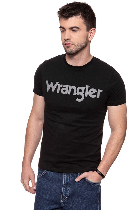 KOSZULKA WRANGLER SS LOGO TEE BLACK W7C04D301 112131586