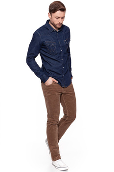 KOSZULA JEANSOWA MĘSKA WRANGLER WESTERN DENIM SHIRT DRY INDIGO W59421DZ0 112129744