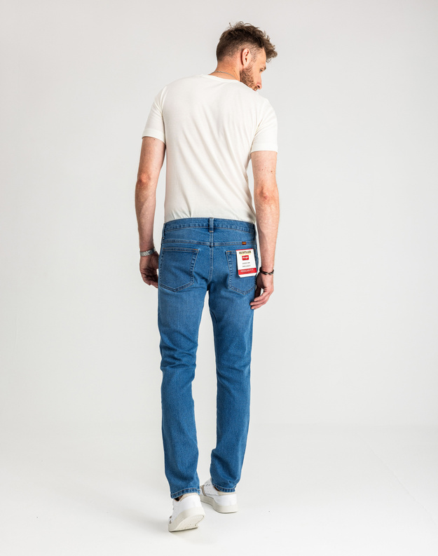 MESKIE SPODNIE WRANGLER RUSTLER REGULAR ABYSS BLUE 112356516 W100018376