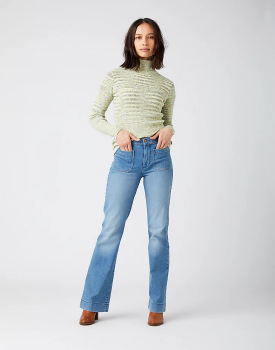 DAMSKI SWETER WRANGLER TURTLE NECK LIME PUNCH W8N0PHG43 112141665