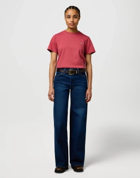 DAMSKA KOSZULKA WRANGLER SIGN OFF TEE EARTH RED 112370739