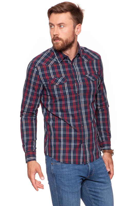 KOSZULA WRANGLER WESTERN SHIRT RED W59734M47 112129831