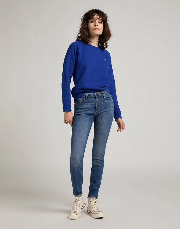 BLUZA DAMSKA MATERIAŁOWA LEE PLAIN CREW NECK SWS SURF BLUE L53RTXQF 112112508