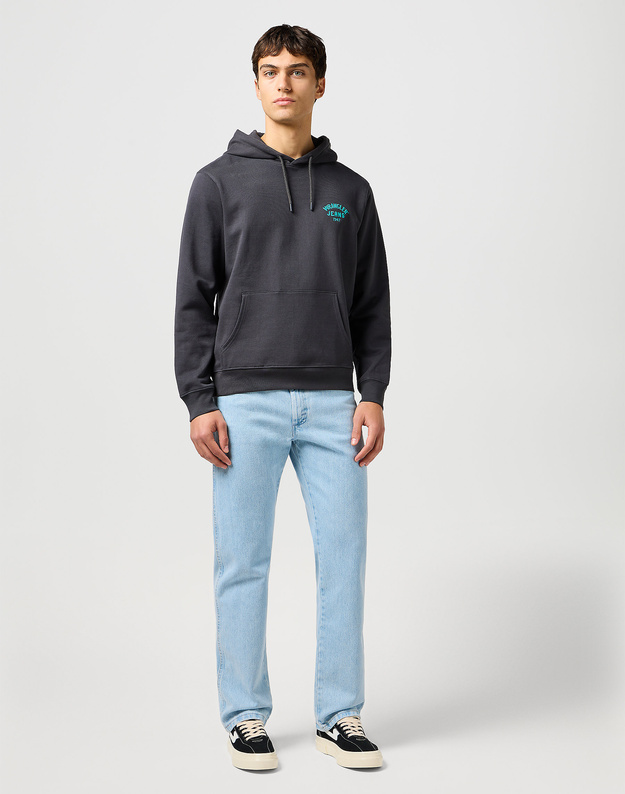MĘSKA BLUZA WRANGLER SMALL LOGO HOODIE FADED BLACK 112364094