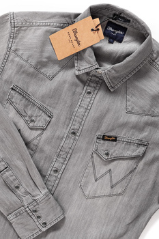 WRANGLER L/S CITY WESTERN SHI WASHED GREY W58333X2D