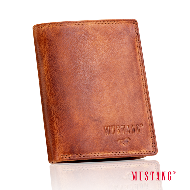 MUSTANG Denimo Wallet Side Opening SKÓRZANY PORTFEL POJEMNY NA KARTY PREMIUM 