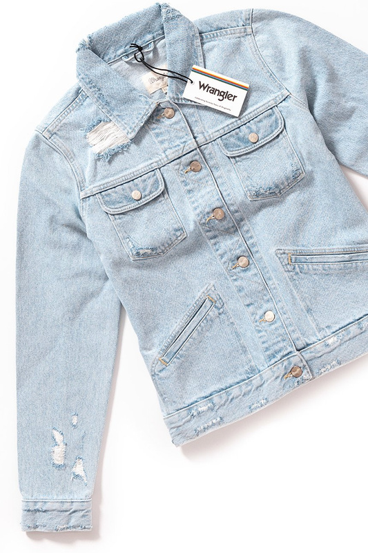 WRANGLER HERITAGE JACKET BLEACHED RIPPED W4050512C 112128698