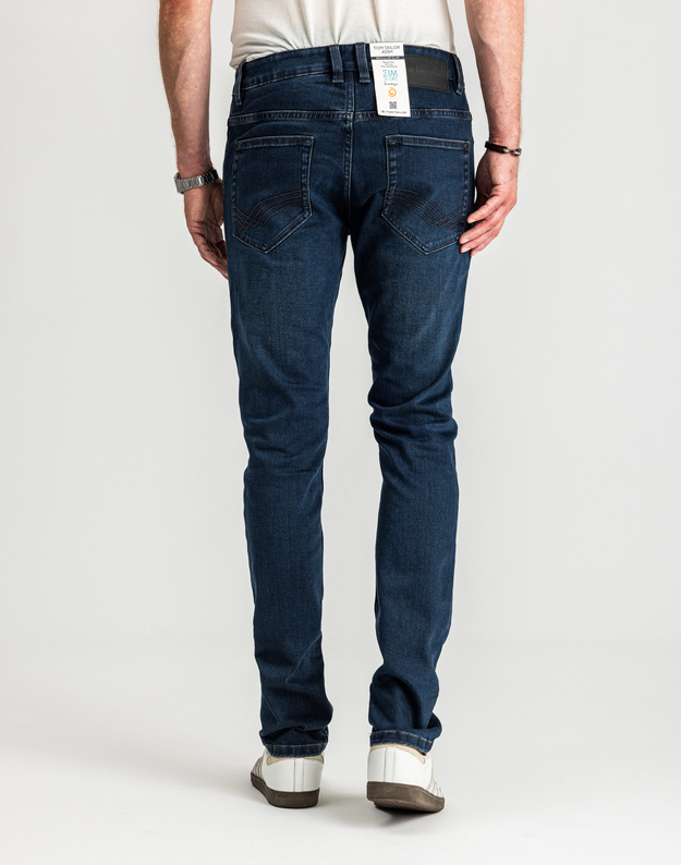 Męskie Spodnie Jeansowe Tom Tailor Josh Dark Stone Blue Black Denim 1021434 10173