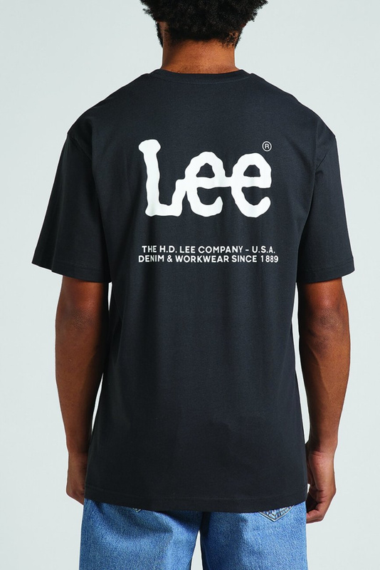 LEE LOGO LOOSE TEE MĘSKA KOSZULKA T-SHIRT WASHED BLACK L69NFQON 112144374