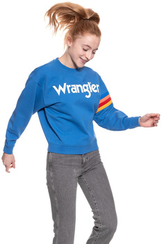 BLUZA WRANGLER DAMSKA LOGO SWEAT DEEP WATER W6072HQDF 112130428