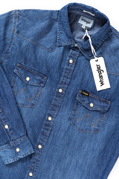 KOSZULA JEANSOWA MĘSKA WRANGLER WESTERN DENIM MID IN W5973O78E 112129852