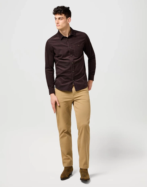 MESKIE SPODNIE WRANGLER TEXAS TIGERS EYE 112371695