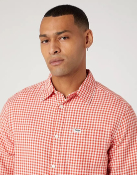 WRANGLER 1 POCKET SHIRT MĘSKA KOSZULA MATERIAŁOWA KRATA PAPRIKA W5A22LR41 112337479