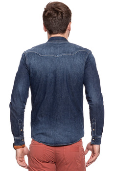 WRANGLER WESTERN DENIM SHIRT MID INDIGO W59837T8E