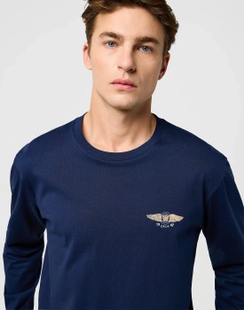 MESKA KOSZULKA WRANGLER LS AMERICANA TEE NAVY 112371469