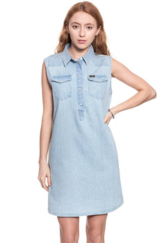 DAMSKA SUKIENKA WRANGLER WESTERN DRESS LIGHT INDIGO W9065LW4E 112132425