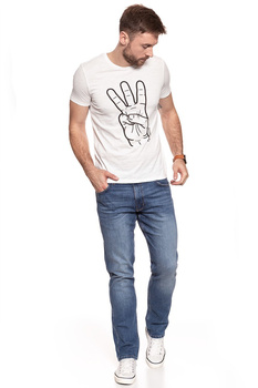 KOSZULKA WRANGLER FESTIVAL TEE ANTIQUE WHITE. W7B44DEFT 112131476