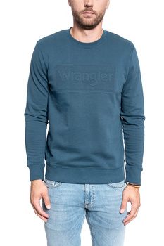 BLUZA MĘSKA WRANGLER TONAL LOGO SWEAT DARK BLUE TEAL W6C8-HX-B16 112130710