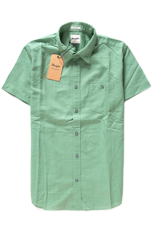 WRANGLER S/S 1 PKT SHIRT BERYL GREEN W5860LOS4