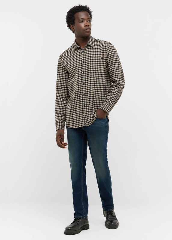 Męska Koszula Mustang Style Eastbridge Brushed Twill Mini Check Black 1016960 12786