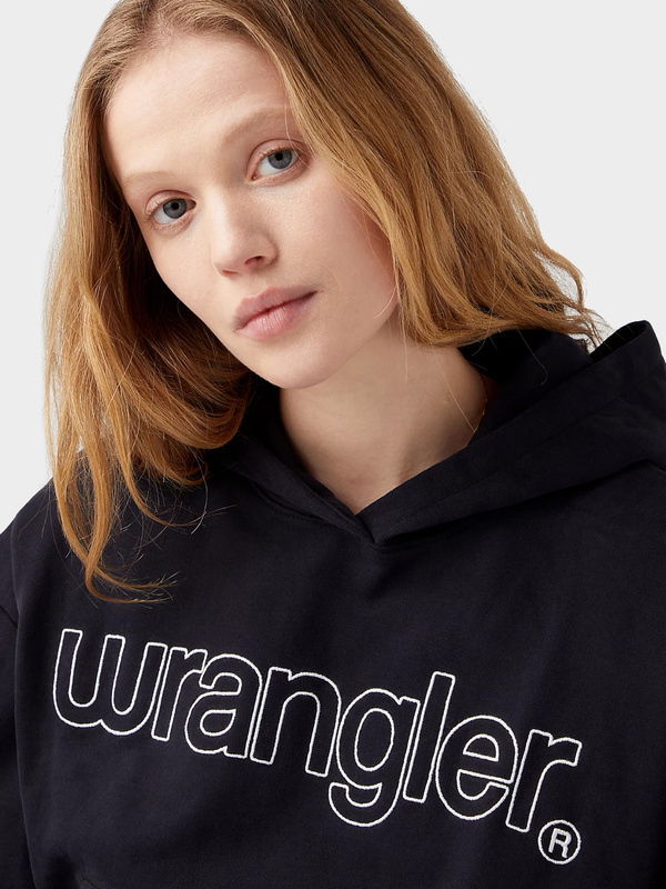 WRANGLER DAMSKA BLUZA Z KAPTUREM WRANGLER DRAWHEM HOODIE BLACK 112342761