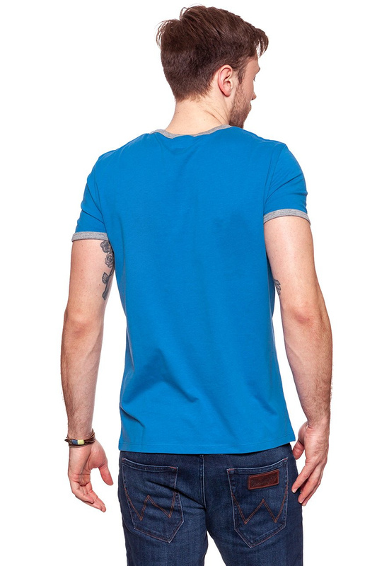 KOSZULKA WRANGLER LOGO RINGER TEE DEEP WATER W7B68FQDF 112131528