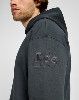 MĘSKA BLUZA Z KAPTUREM LEE CORE RELAXED HOODIE WASHED BLACK 112355528