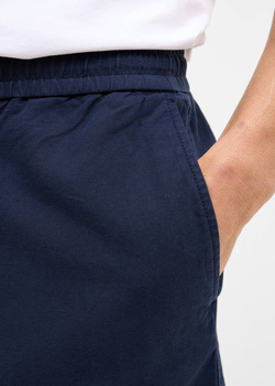 MUSTANG Męskie szorty Materiałowe Mustang Style Linen Jogger Shorts Navy Blazer 1016459 5324
