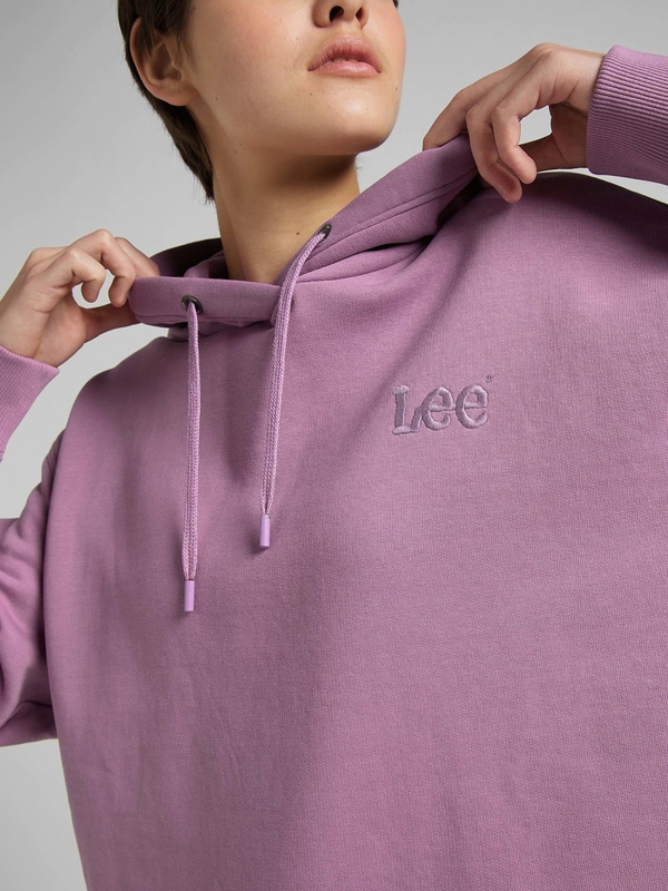 LEE ESSENTIAL HOODIE DAMSKA BLUZA Z KAPTUREM LOGO PLUM L53PRYUJ 112145257