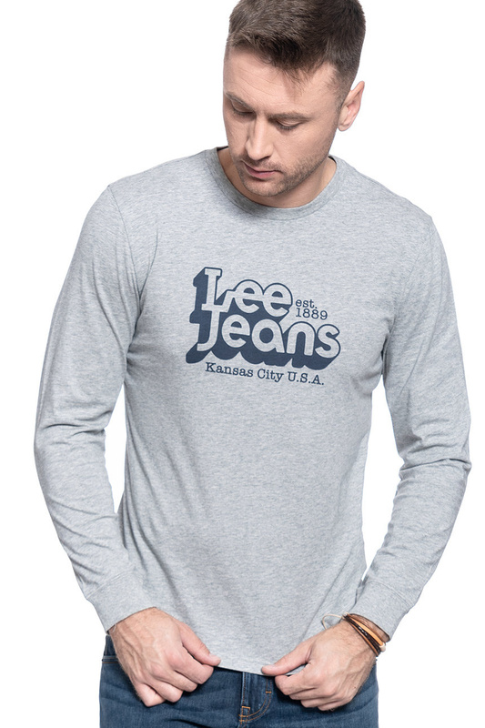 MĘSKI LONGSLEEVE LEE SEASONAL 70S LOGO GREY MELE L62OFQ37 112114755