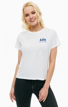 LEE MINI LOGO TEE DAMSKI T-SHIRT KOSZULKA Z KRÓTKIM RĘKAWEM WHITE L44KEP12 112109907
