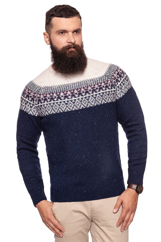 LEE FAIRISLE CREW KNIT MIDNIGHT BLUE L84TALDB