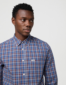 MESKA KOSZULA WRANGLER 1 PKT POPLIN SHIRT DARK BLUE 112371403