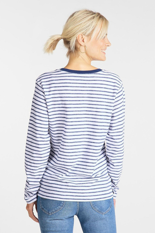 DAMSKI LONGSLEEVE LEE LONGSLEEVE TEE REGULAR FIT WASHED BLUE L41KTYLR 112109048