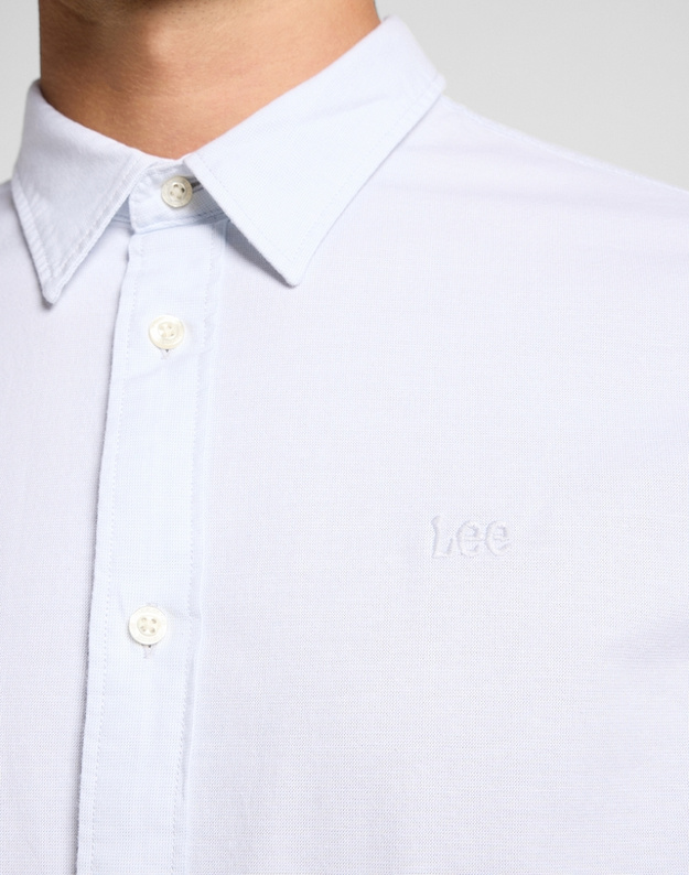MESKA KOSZULA LEE PATCH SHIRT SHY BLUE BRIGHT WHITE 112363910