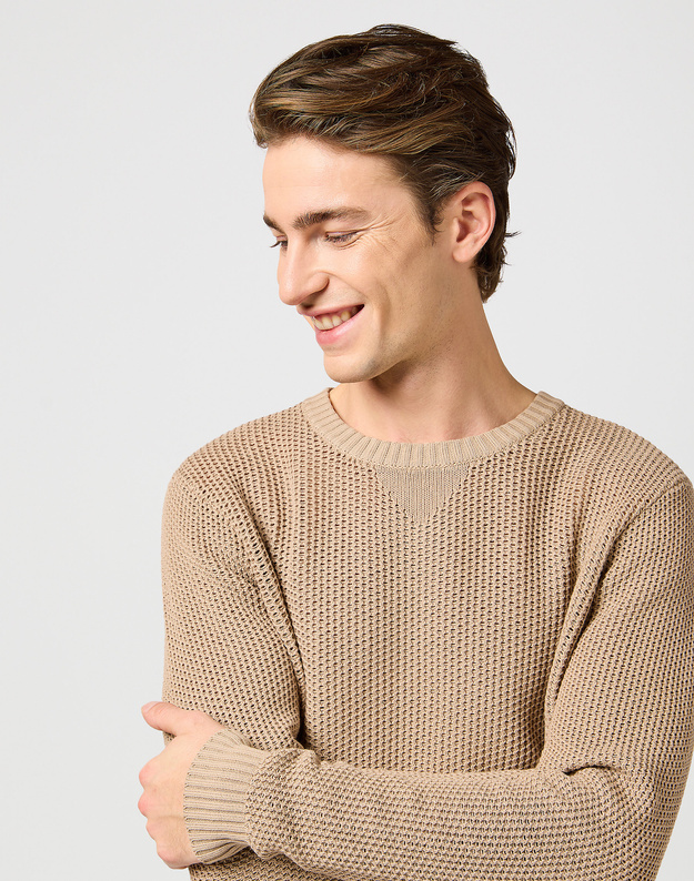 WRANGLER MĘSKA SWETER WRANGLER CREWNECK SWEATER TIMBERWOLF 112364321