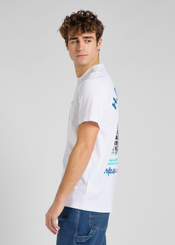 LEE BEST CHOICE TEE MĘSKI T-SHIRT KOSZULKA LOGO NADRUK BRIGHT WHITE L65GFELJ 112145352