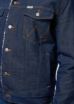 MESKA KURTKA JEANSOWA WRANGLER SHERPA DENIM JACKET CLEAN RINSE 112371364