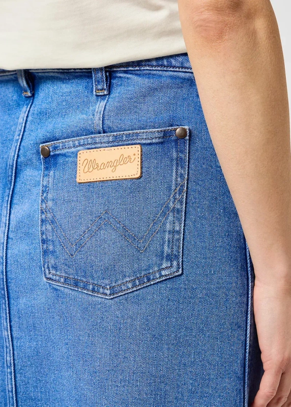 DAMSKA SPÓDNICA WRANGLER DENIM MAXI SKIRT ONCE LOVED 112356425