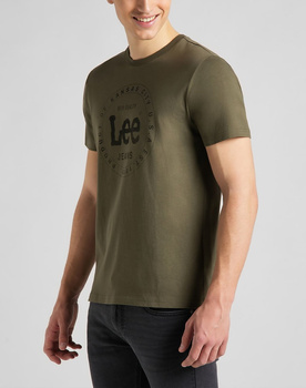 LEE CIRCLE TEE MĘSKI T-SHIRT OLIVE GREEN L64HFQNX 112140498