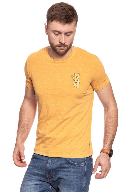 KOSZULKA WRANGLER OVERDYE HAND TEE AMBER YELLOW W7B48EBUY 112131486