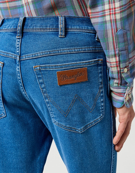 WRANGLER MĘSKIE SPODNIE JEANSOWE WRANGLER TEXAS SLIM RIDGE WASH 112358218