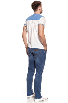 KOSZULKA WRANGLER RINGER BLOCK TEE RIVIERA BLUE W7B46FQ7S 112131481