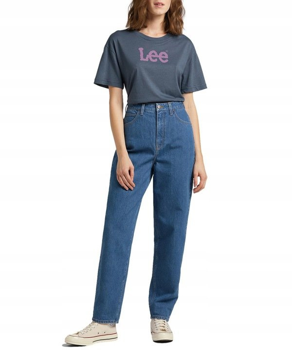 LEE RELAXED CREW TEE DAMSKI T-SHIRT WASHED GREY L43PBYTX 112143991