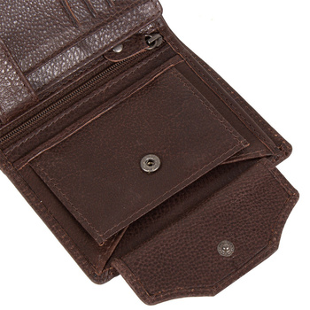 MUSTANG ASTI WALLET MĘSKI PORTFEL SKÓRZANY PREMIUM POJEMNY NA KARTY SKÓRA DARK BROWN 06.101176