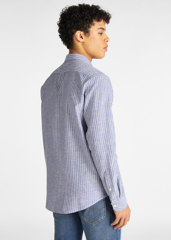 LEE BUTTON DOWN MĘSKA KOSZULA DŁUGI RĘKAW REGULAR FIT NAVY L880DB35 112123046